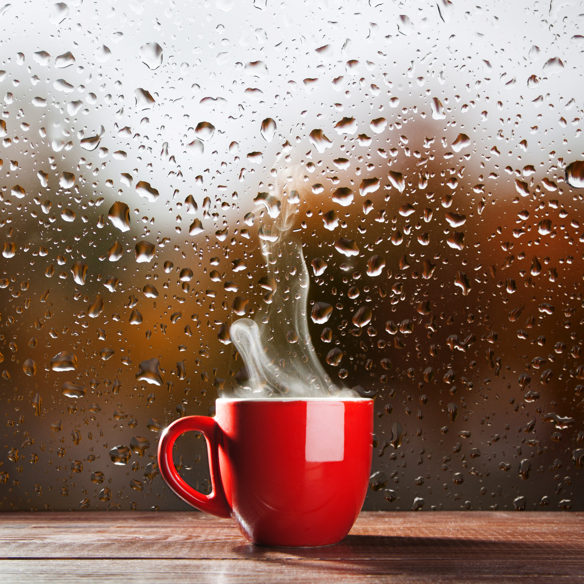Cup of Coffee on a Rainy Day